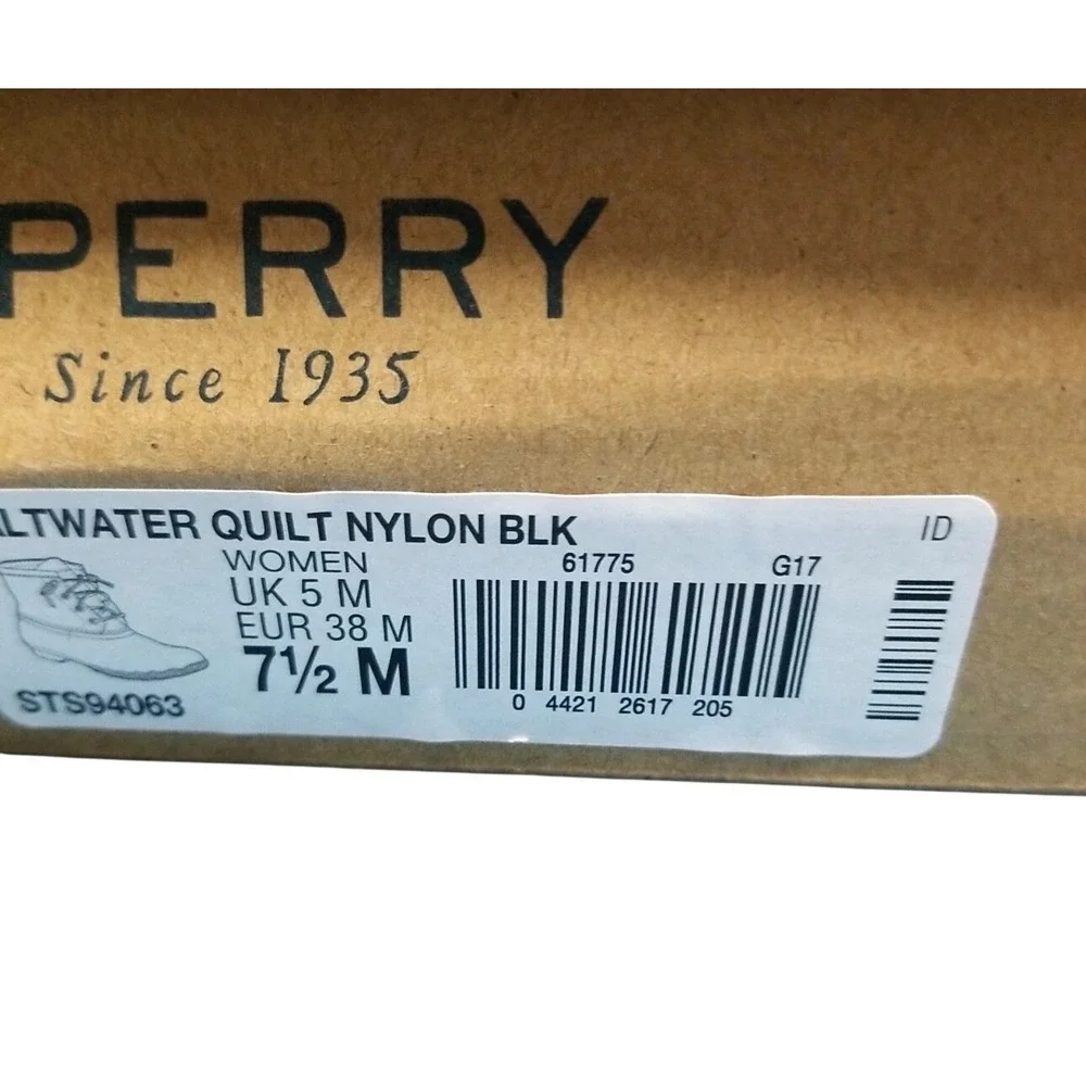 Sperry Saltwater Quilted Nylon Waterproof Rubber Boots Sz 7.5 Normcore‎ Utility